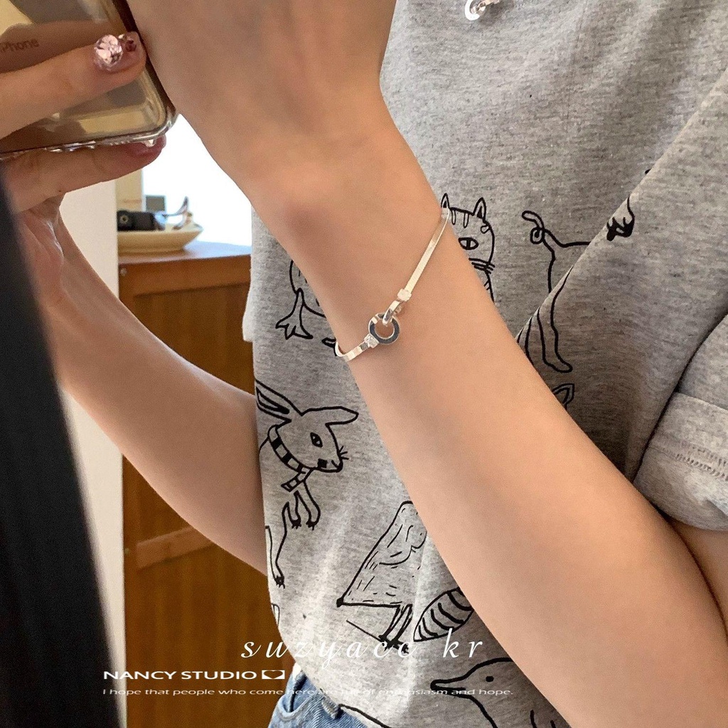 Vòng Tay Dây Xích Đôi Khóa Xương Rắn Sang Trọng Thiết Kế Cao Cấp ins Dành Cho Bạn Nữ