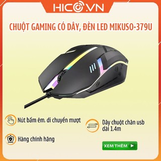 Chuột gaming có dây led sáng đổi màu mikuso 379u, chuột có dây đèn led 7 màu kiểu dáng đẹp, giao hàng nhanh
