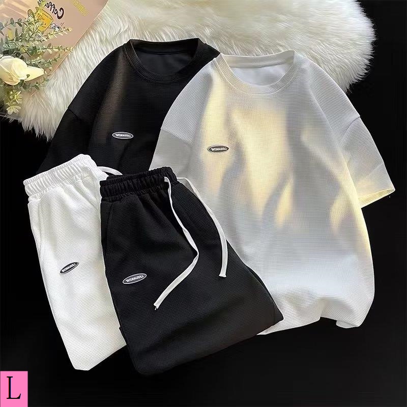 Bộ Đồ Thể Thao Áo Tay Ngắn Phối Quần Short Dáng Rộng Kiểu Hồng Kông Thời Trang Mùa Hè Cho Nam
