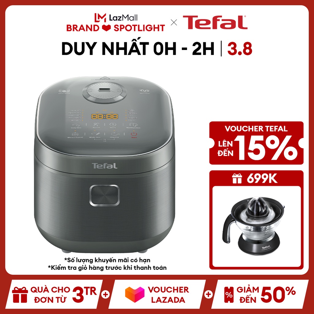 [CHỈ 3.8 GIÁ CUỐI 1TR8] Nồi cơm điện tử cao tần Tefal RK818A68 - 1.8L - Thương hiệu Pháp - Gian hàng chính hãng bảo hành