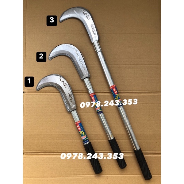 Liềm bán nguyệt đa năng cán dài - liềm cắt cỏ cắt lúa