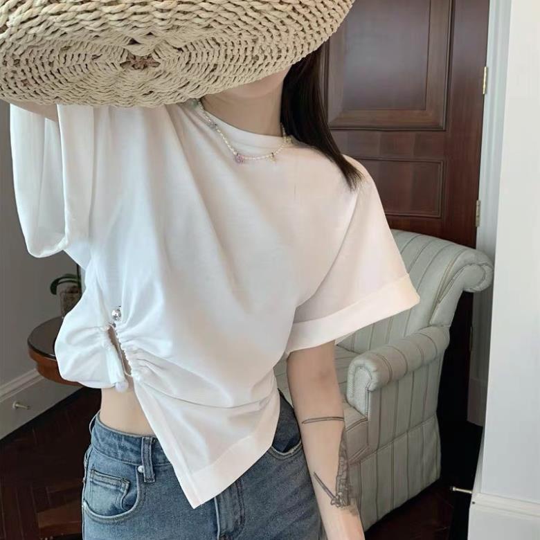 Áo thun tay lật dúm eo siêu sang thời trang siêu xinh AO23