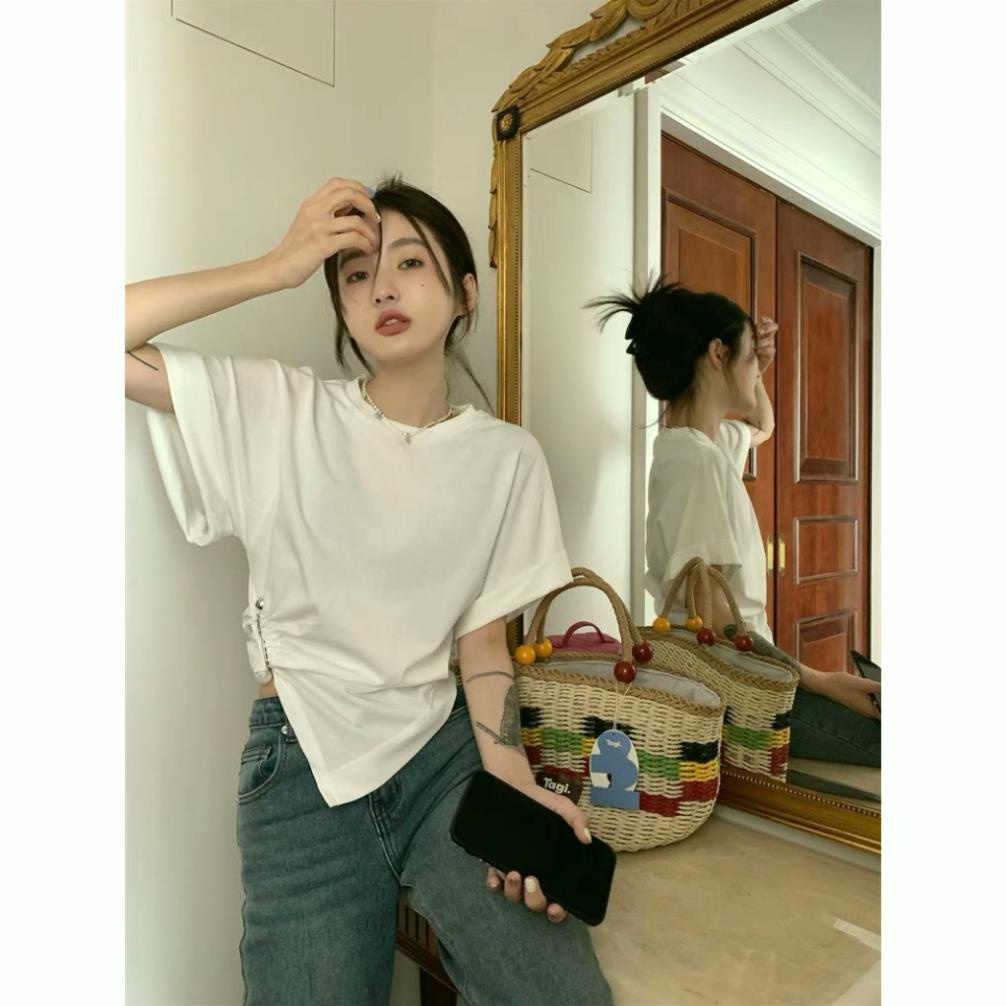 Áo thun tay lật dúm eo siêu sang thời trang siêu xinh AO23