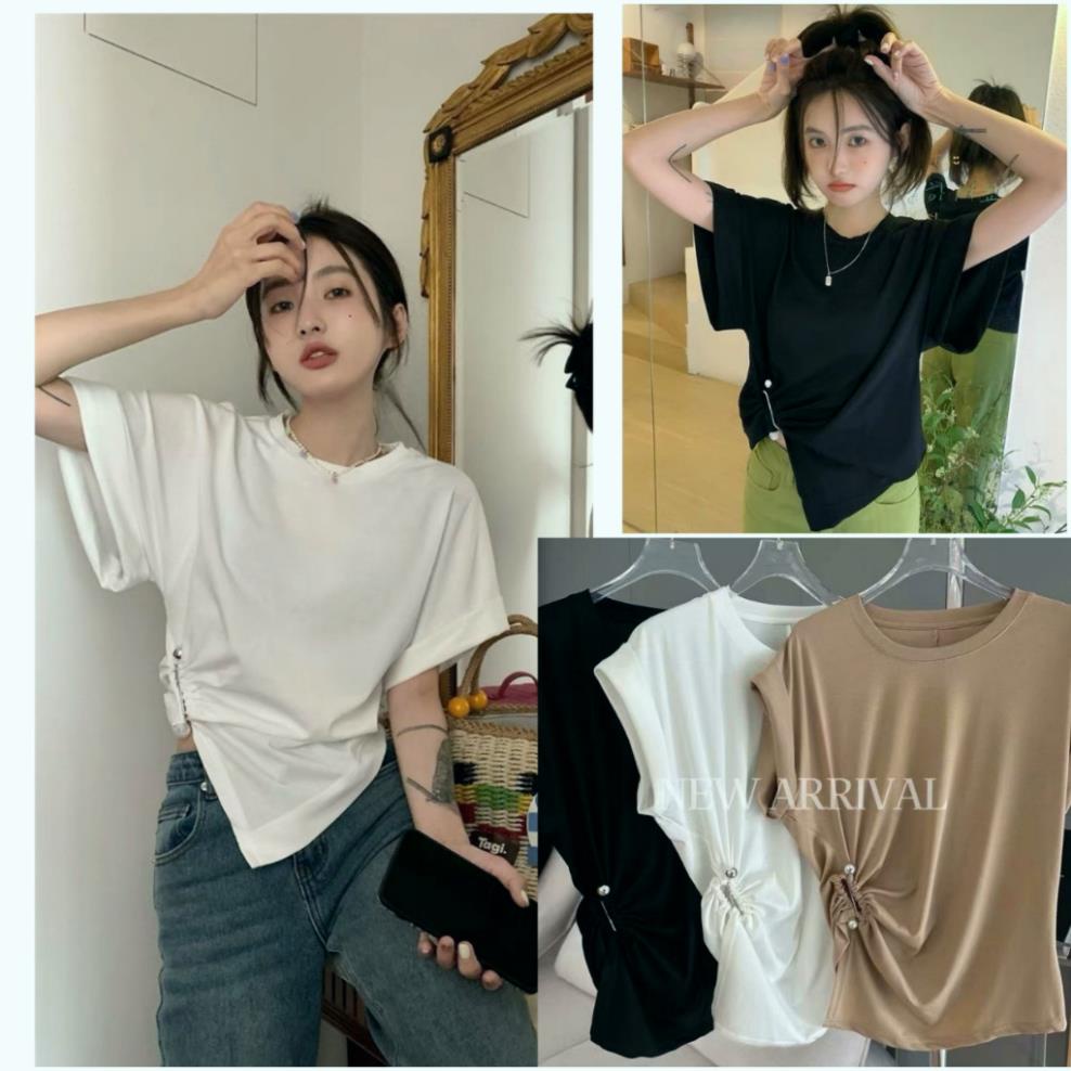 Áo thun tay lật dúm eo siêu sang thời trang siêu xinh AO23