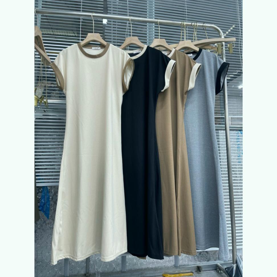 Váy xuông dáng dài xòe nhẹ chất bozip dày dặn thời trang phối viền VAY8