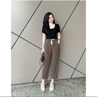 Quần Baggy nữ cạp chun chất Ruby cao cấp M025