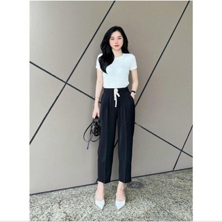 Quần Baggy nữ cạp chun chất Ruby cao cấp M025
