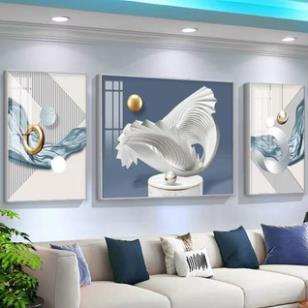 SET 3 Tranh Treo Tường Phòng Khách Phong Cách Hiện Đại/ Tranh Tráng Gương Phòng Khách/ Decor Phòng/ 