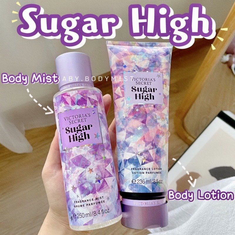 Xịt Thơm Toàn Thân VICTORIA’S SECRET SUGAR HIGH 250ML Phiên Bản Giới Hạn Lưu Hương Lâu Xịt Thơm Vic Body Mist Lotion