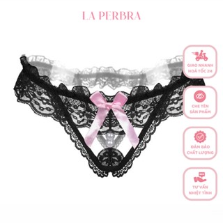 X16 | Quần Lót Nữ Ren Xẻ Đáy Đính Nơ Mềm Mại Quần Lọt Khe Sexy La Perbra