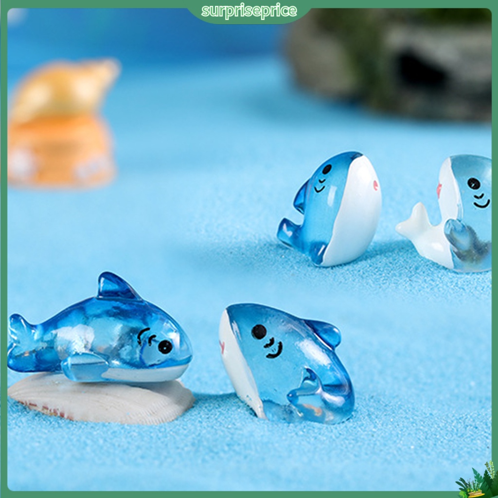 Set 2 Mô Hình Cá Mập Nhiều Màu Sắc Dùng Trang Trí Vườn Cây Bonsai