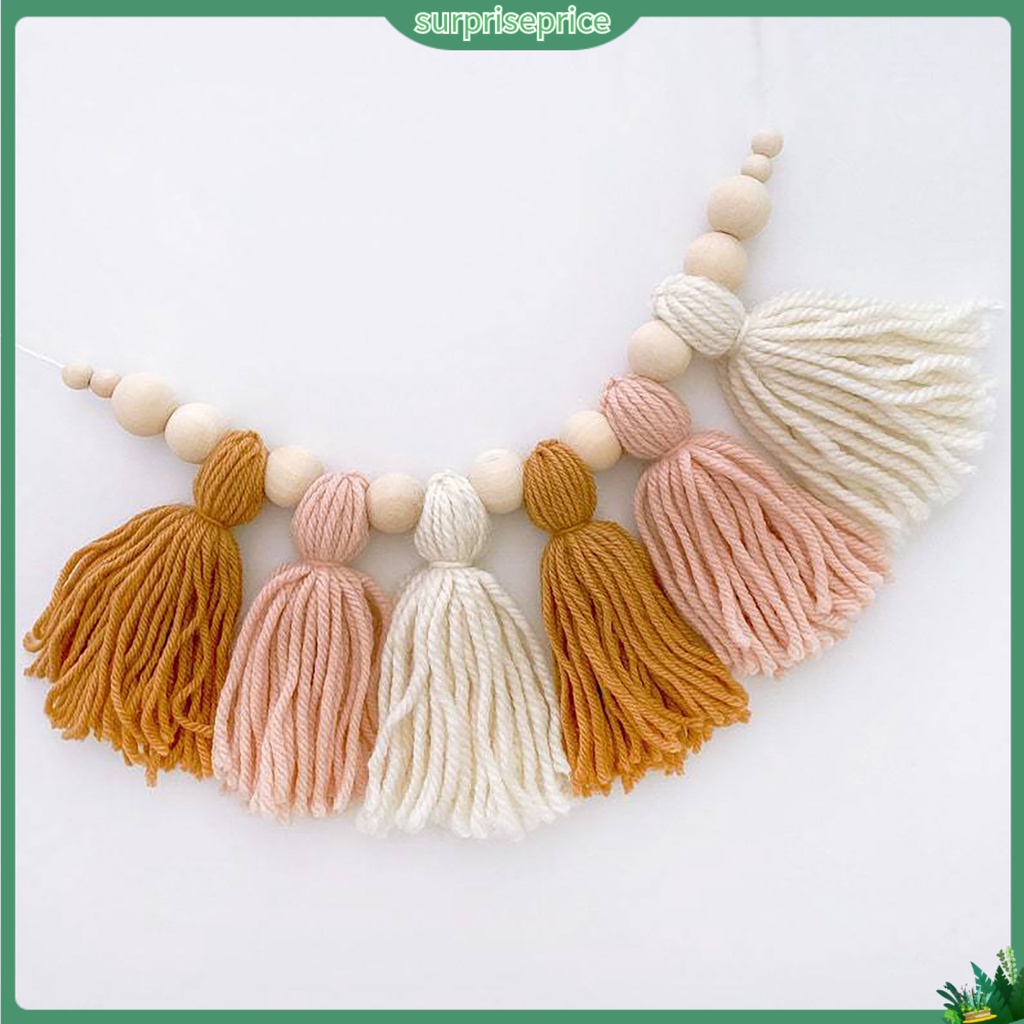 Dây Treo Macrame Bằng Gỗ Màu Pastel Phong Cách Đa Dạng Dùng Trang Trí Phòng Trẻ Em