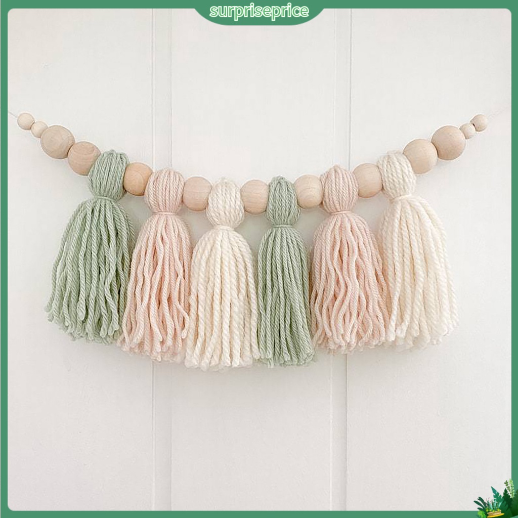 Dây Treo Macrame Bằng Gỗ Màu Pastel Phong Cách Đa Dạng Dùng Trang Trí Phòng Trẻ Em