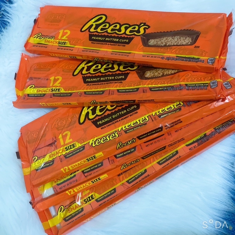 Bánh chocolate sữa phủ nhân bơ đậu phộng - Reese’s Peanut Butter Cups 12 snack