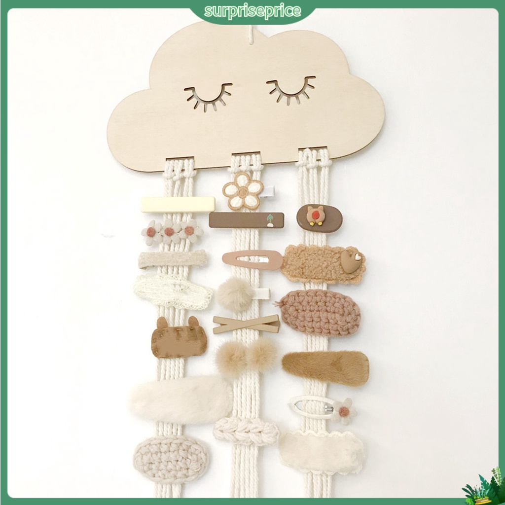 Giỏ Đựng Kẹp Tóc Bằng Cotton Gắn Tường Chịu Tải Tốt Tiện Dụng