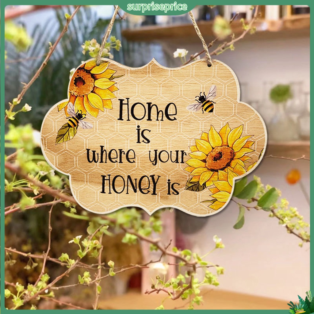 Biển Hiệu Chào Mừng Bằng Gỗ In Họa Tiết Hoa Hướng Dương Trang Trí Cửa Nhà Hàng / Nông Trại