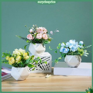 <surprise> Chậu Hoa Nhân Tạo Tinh Xảo Bằng Nhựa Dùng Trang Trí Phòng Khách Đa Năng
