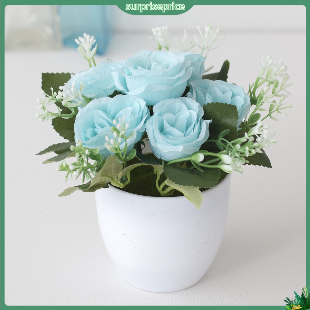Chậu hoa nhân tạo bằng nhựa độc đáo dùng trang trí phòng ngủ