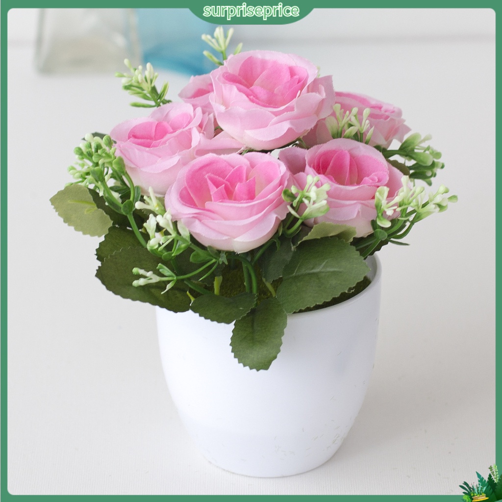 Chậu hoa nhân tạo bằng nhựa độc đáo dùng trang trí phòng ngủ