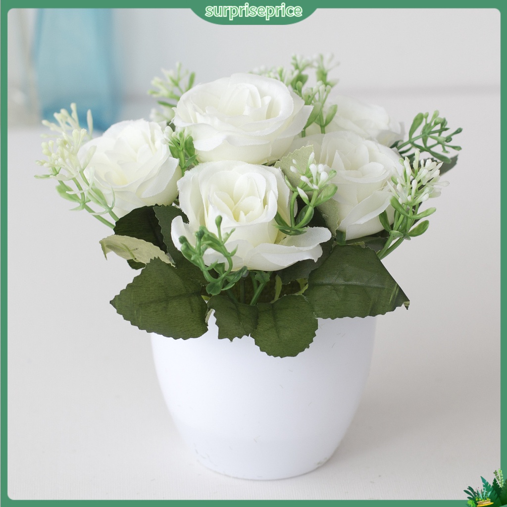 Chậu hoa nhân tạo bằng nhựa độc đáo dùng trang trí phòng ngủ