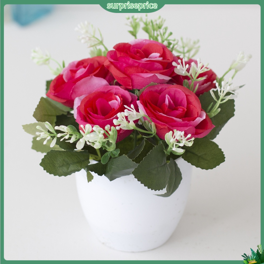 Chậu hoa nhân tạo bằng nhựa độc đáo dùng trang trí phòng ngủ