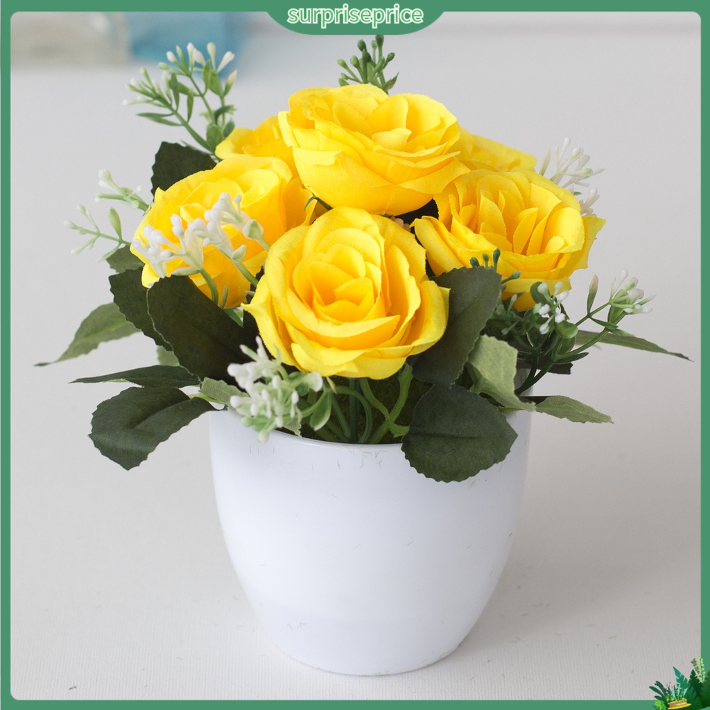 Chậu hoa nhân tạo bằng nhựa độc đáo dùng trang trí phòng ngủ