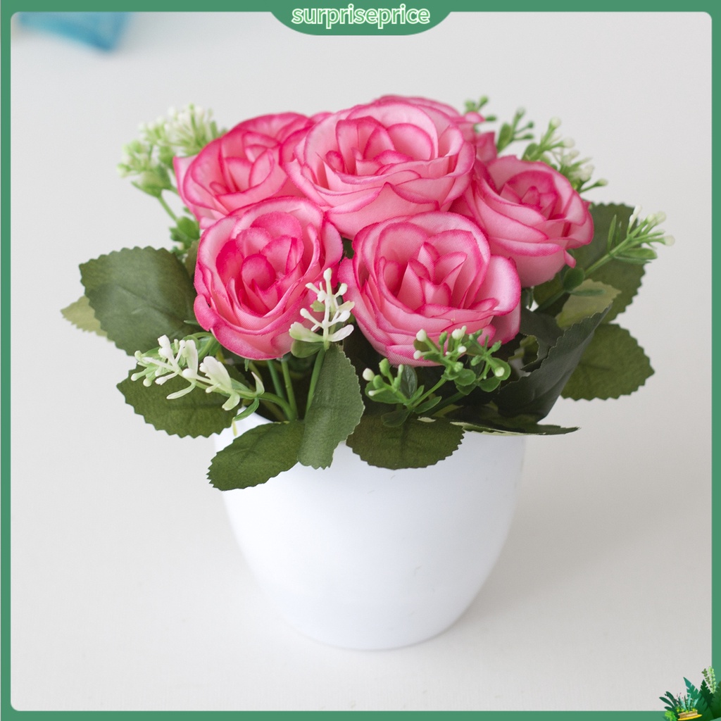 Chậu hoa nhân tạo bằng nhựa độc đáo dùng trang trí phòng ngủ