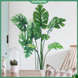 Decal dán tường Họa Tiết Lá Cây Nhiệt Đới Trang Trí Phòng Khách