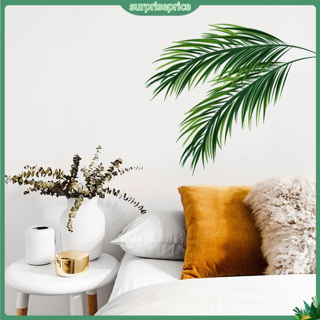 Decal dán tường Họa Tiết Lá Cây Nhiệt Đới Trang Trí Phòng Khách