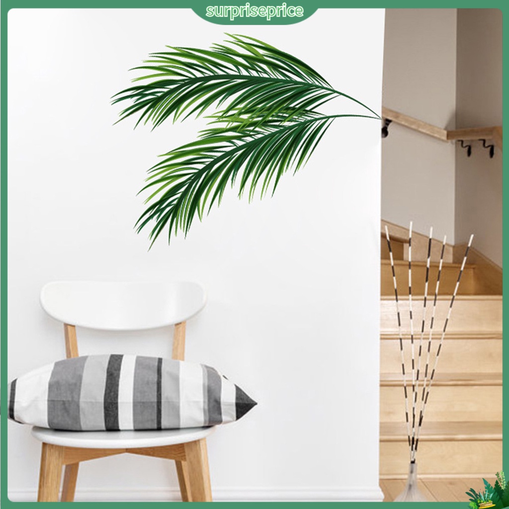 Decal dán tường Họa Tiết Lá Cây Nhiệt Đới Trang Trí Phòng Khách