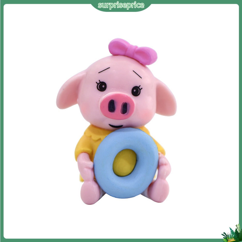 Set 4 mô hình chú heo mini trang trí sân vườn/xe hơi đa năng xinh xắn