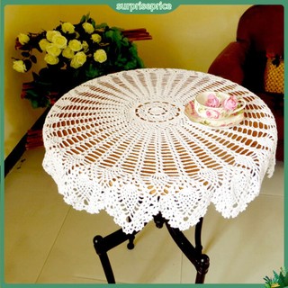 <surprise> Khăn trải bàn bằng cotton dạng tròn 80cm