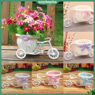 <surprise> Rổ cắm hoa đan mây hình chiếc xe đạp 3 bánh xinh xắn đẹp mắt