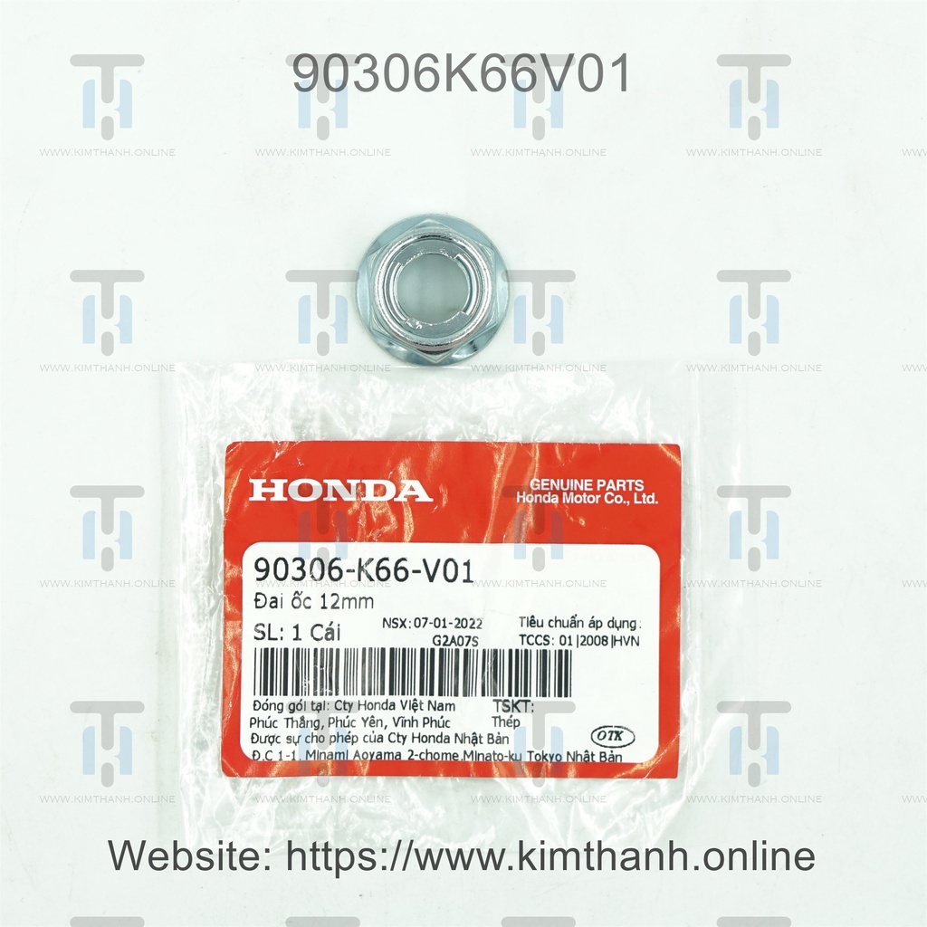 Tán đùm trước 12mm-K66 Airblade 2010 Honda VN _ 90306K66V01