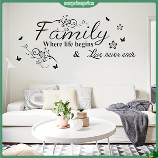 <surprise> Sticker Dán Tường Hình Hoa Và Chữ Tiếng Anh Xinh Xắn Dùng Để Trang Trí