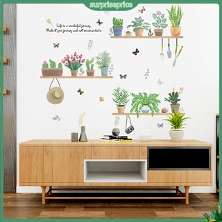 <surprise> Sticker Dán Tường DIY Hình Ảnh Chủ Đề Cây Xanh Xinh Xắn Dễ Thương