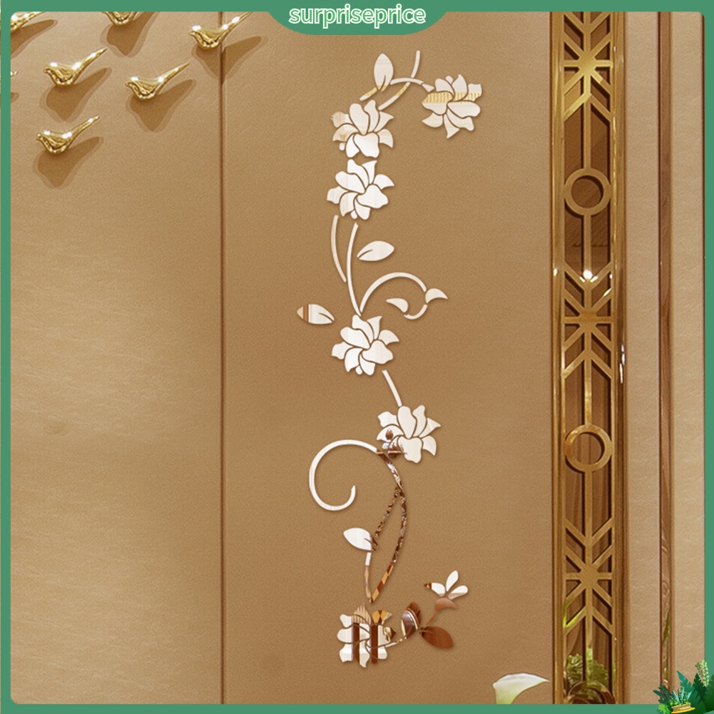 Sticker Dán Tường Diy Hình Dây Leo Hoa 3d Bằng Acrylic Trang Trí Nhà Cửa