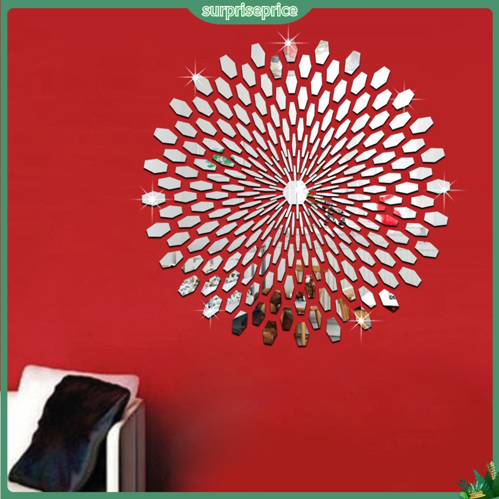 Miếng Dán Tường Trang Trí Tráng Gương Bằng Acrylic 3D DIY