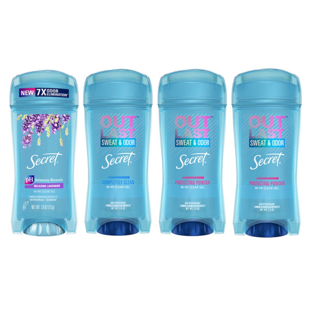 Lăn khử mùi nữ Secret Clear Gel 73g Lavender I Protecting Powder I Completely clean