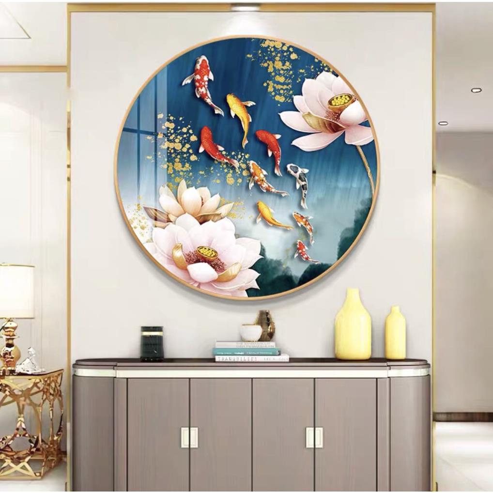 Tranh Tròn Tráng Gương Cao Cấp Siêu Bóng/ Tranh Treo Tường Tráng Gương Decor Phòng Khách/ Phòng Ngủ/