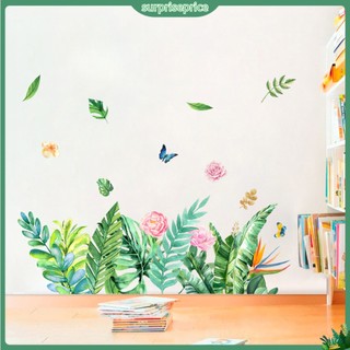 <surprise> Tấm Giấy Dán Tường Trang Trí Thiết Kế Hình Cây Và Bướm Chất Liệu Pvc Diy