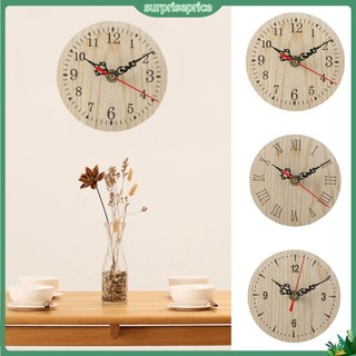 <surprise> Đồng hồ treo trường bằng gỗ mặt số phong cách retro dành cho trang trí