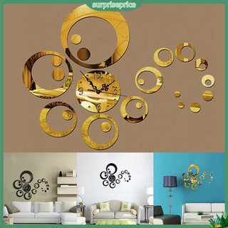 <surprise> Đồng hồ dán tường kiểu tráng gương 3d độc đáo bắt mắt