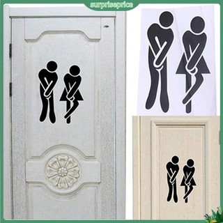 <surprise> Sticker dán tường DIY hình nam và nữ ngộ nghĩnh trang trí phòng toilet