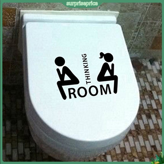 Đề Can Dán Trang Trí Cửa Toilet Họa Tiết Suy Nghĩ Có Thể Tháo Gỡ