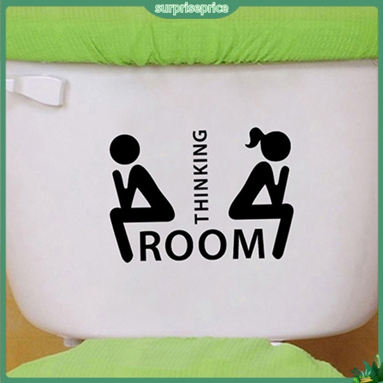 Đề Can Dán Trang Trí Cửa Toilet Họa Tiết Suy Nghĩ Có Thể Tháo Gỡ