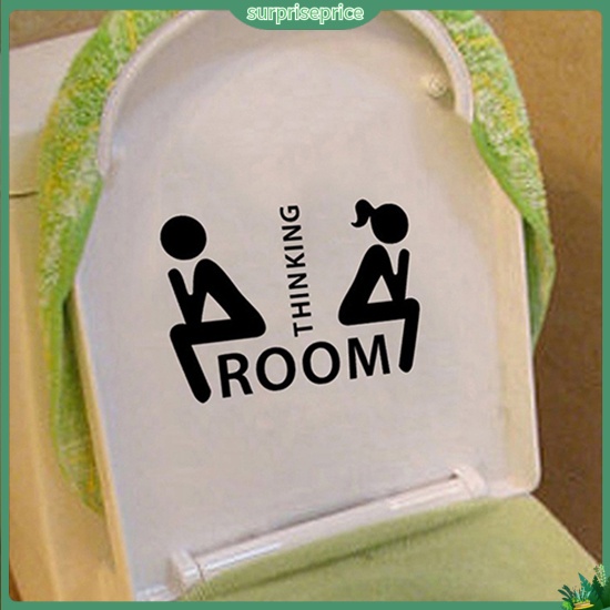 Đề Can Dán Trang Trí Cửa Toilet Họa Tiết Suy Nghĩ Có Thể Tháo Gỡ