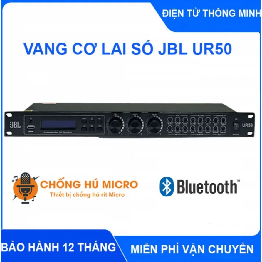 Vang Cơ Lai Số JBL UR50 - Vang Cơ Chống Hú Mới Nhất Có Echo + Reverb Đầy Đủ Cổng Kết Nối Bluetooth Cổng Quang