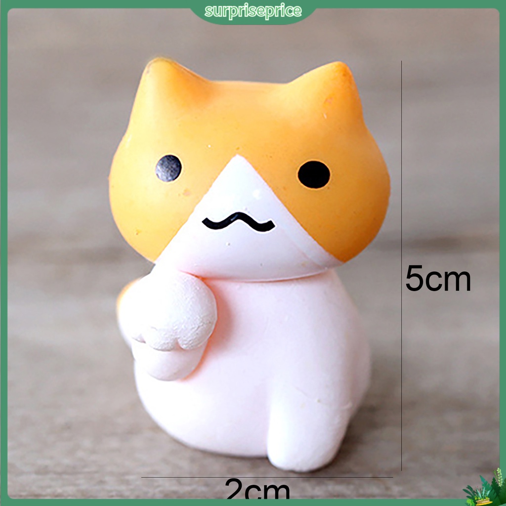 Bộ 6 mô hình mèo mini trang trí sân vườn
