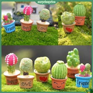 <surprise> Mô hình chậu cây xương rồng làm từ nhựa resin dùng trang trí tiểu cảnh đa năng